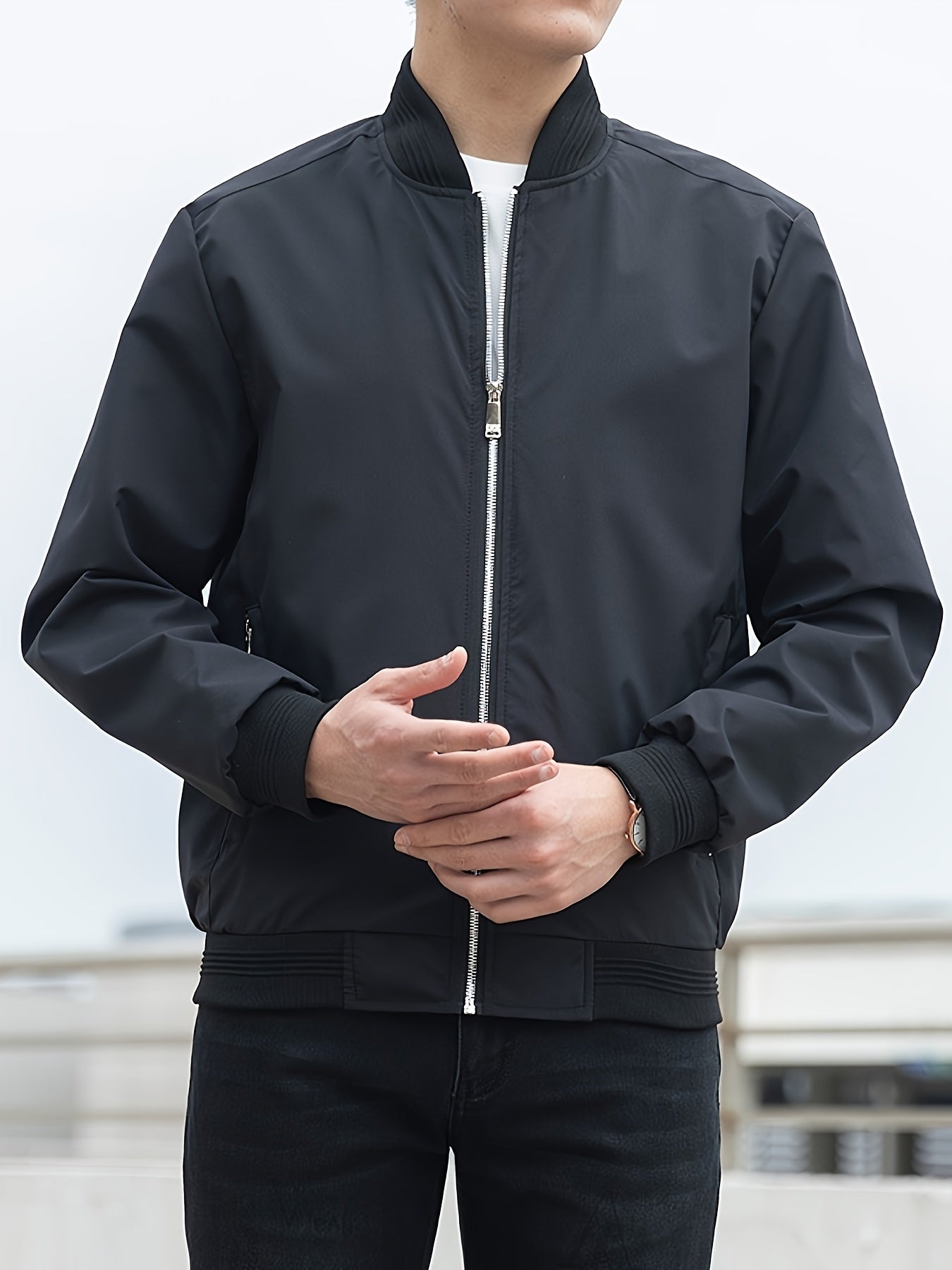 Տղամարդու միագույն գործնական բաճկոն, առօրյա, նորաձև բացօթյա վերարկու՝ որպես նվեր