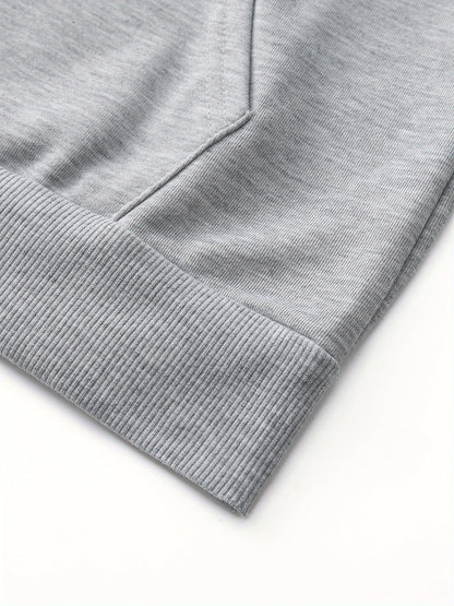 Men'S Golden Letter Print Hooded Sweatshirt - Happy New Year Lettering, Soft Knit Micro-Elastic Fabric, Loose Fit Casual Pullover Hoodie with Front Pocket, Streetwear Style, Unisex Apparel, Durable Material, Trendy Design, Ho