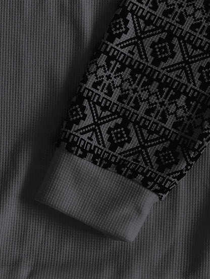 Տղամարդու երկարաթև մարզաշապիկ՝ խիտ վաֆլի տրիկոտաժից, աշնանային, իդեալական է առօրյա հագուստի համար