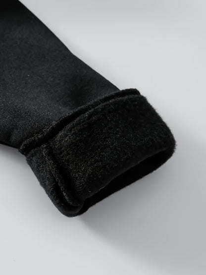 1 Set of 2pcs [Warm Fleece Jacket Set for Boys] Comfortable Fleece Jacket Boy Zip Hoodie And Pants Set | Letter Print, Long-Sleeved Casual Sportswear with Pockets, Perfect for Autumn And Winter Jogging And Outdoor Activities,