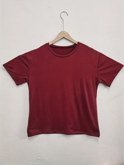 Y2K Retro American Casual Crew պարանոցի վերնաշապիկ, 100% պոլիեսթեր տրիկոտաժե գործվածք, միաձույլ գույն, ուսերի երկարաթև, միջին ձգվող պուլովեր գարուն/ամառ/աշուն.
