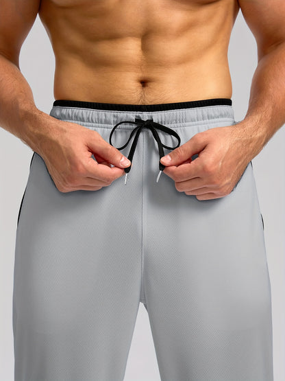 Men's Sports Pants With Drawstring And Zippered Pockets, Lightweight And Breathable Bottoms For Running/Casual Wear