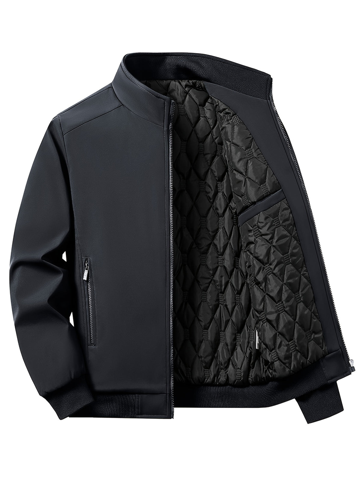 Men's Casual Winter Padded Coat with Stand Collar