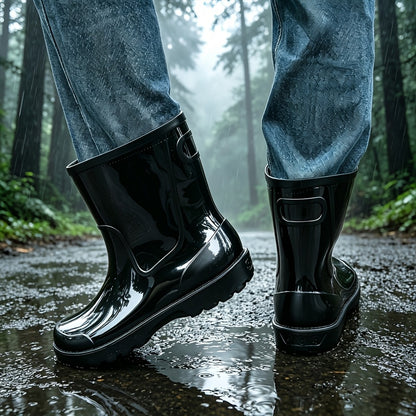 Men's Waterproof Non-Slip PVC Rain Boots for Outdoor Use