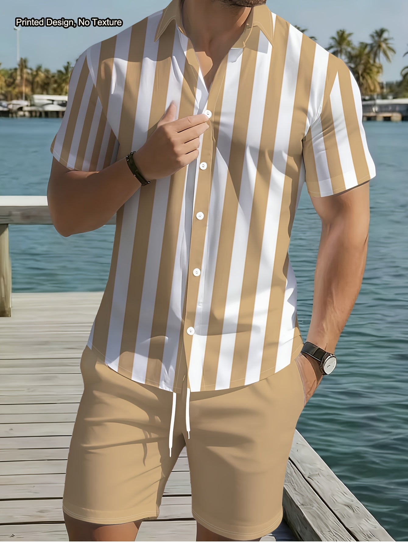 Men's Casual Summer Shirt & Shorts Set with Unique Print