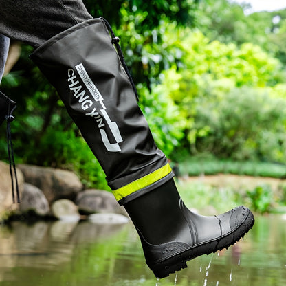 Men's All-Season Waterproof Rubber Slip-On Work Boots