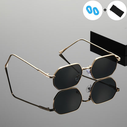 Unisex Vintage Sunglasses with UV400 Protection and Golden Frame