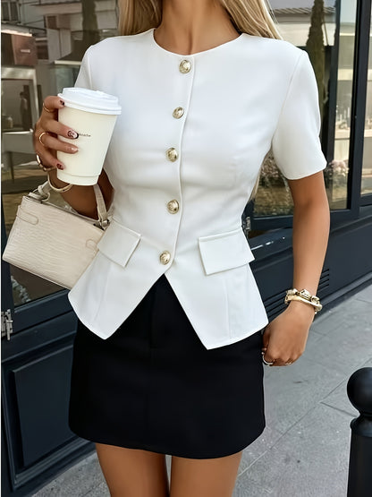 Casual French-Style Short-Sleeve Shirt for Spring and Summer