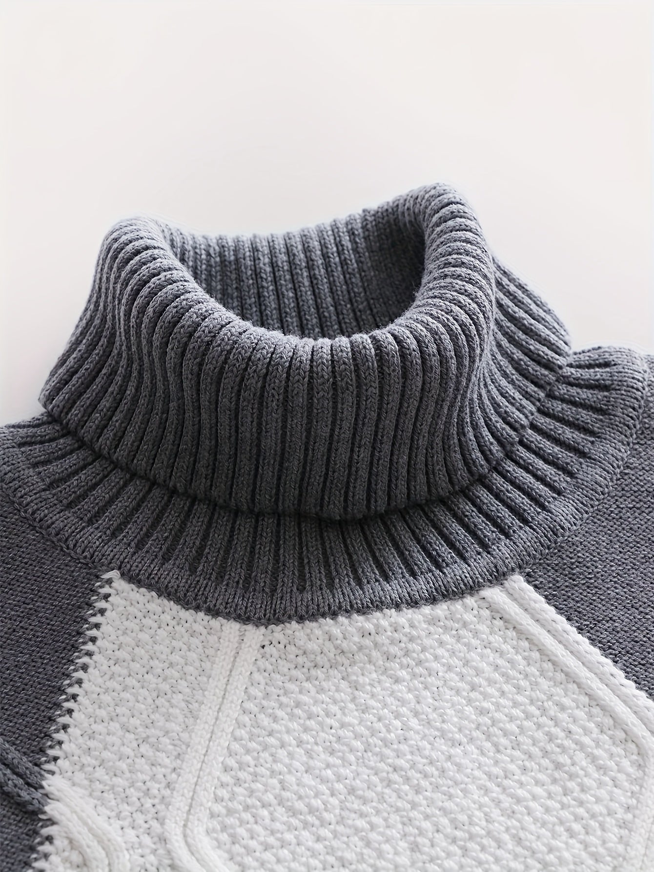 Տղամարդկանց նոր, գունավոր, բարձր օձիքով, երկար թևքերով, ռետրո, քոլեջային ոճի տրիկոտաժե հիմք՝ աշնանային և ձմեռային առօրյա կյանքի համար