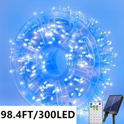 Solar Remote Control 19 Modes Outdoor Festival Party Decorations Garden Corridor Decoration Christmas Halloween Lights Wedding Proposal Scene New Year Decoration
