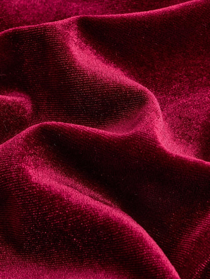 Girls' Burgundy Winter Dress with Puff Sleeves & Pearl Trim - Elegant Square Neck A-Line Party Dress, Zipper Closure for Weddings, Christmas, Prom - Hand Washable Non-Stretch Formal Attire (No Belt)