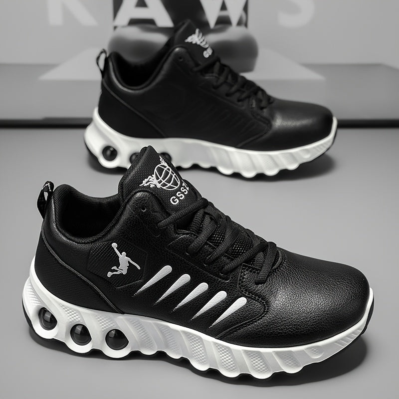 Men's Cushioned Non-Slip Casual Sneakers with Lace-Up