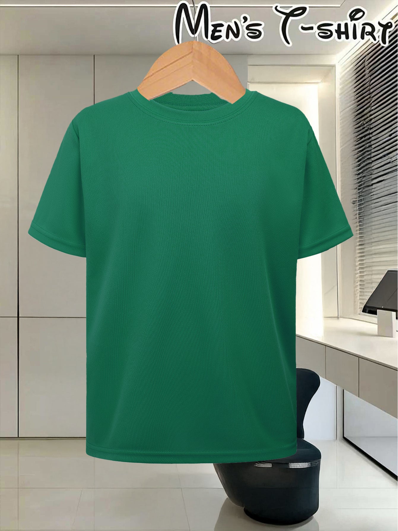Men's Customizable Polyester T-Shirt with Crew Neck - Breathable Summe