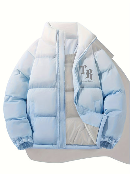 Տղամարդու գունային բլոկներով կարված բաճկոն - հարմարավետ բրդյա ծածկույթով ձմեռային բաճկոն՝ կանգնած օձիքով, կայծակաճարմանդով և բազմաթիվ գրպաններով՝ ամենօրյա հագուստի համար, ձմեռային բաճկոն, հաստ