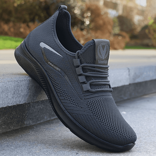 Solid Breathable Durable Sneakers For Outdoor Jogging - Men's Comfy Training Shoes