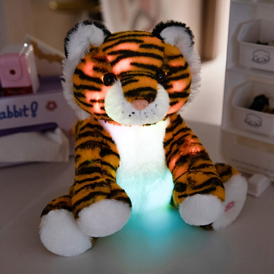 Glow-in-the-Dark Magical Tiger Plush Toy - Ultra-Soft Comfort Stuffed Animal for Youngsters, Light-Up Tiger Stuffed Animal for Bedroom Decor & Nighttime Buddy, Ideal Gift for Youngsters, Polyester, Light-Up, Tiger, Ages 3+