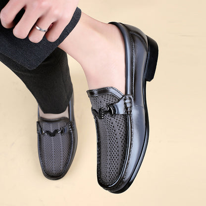 Men's Breathable PU Mesh Loafers - Casual Business Shoes
