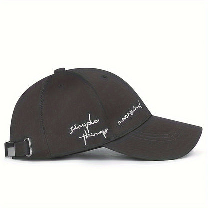Trendy 4-Season Duckbill Baseball Cap With Embroidery, Adjustable Sun Protection For Women