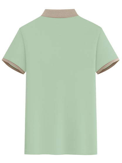 Men's Shirt - Light Pink and Beige Collar Golf and Tennis Shirt, Front Button Grid, Used for Formal Leisure Activities - L112-26, Sportswear, Button Grid, High Quality Fabric, Fashionable Top, Sports Enthusiasts, Perfect Gift - ayq