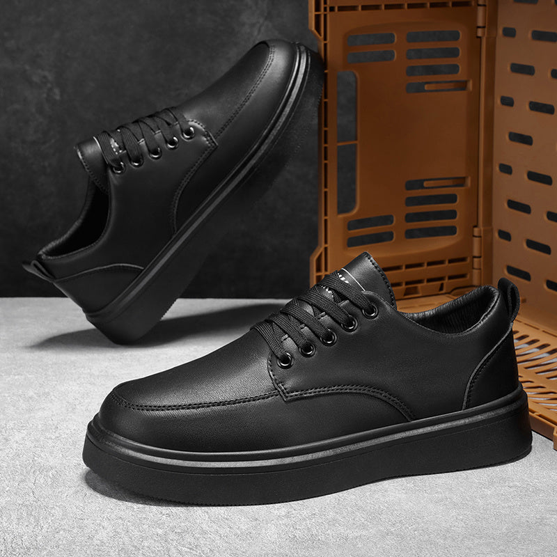 LOEIKAN 2026 New Solid Color Low-Top Versatile Elegant Business Casual Shoes, Comfortable Flat Black and White Trendy Fashion Minimalist Sneakers - ayq