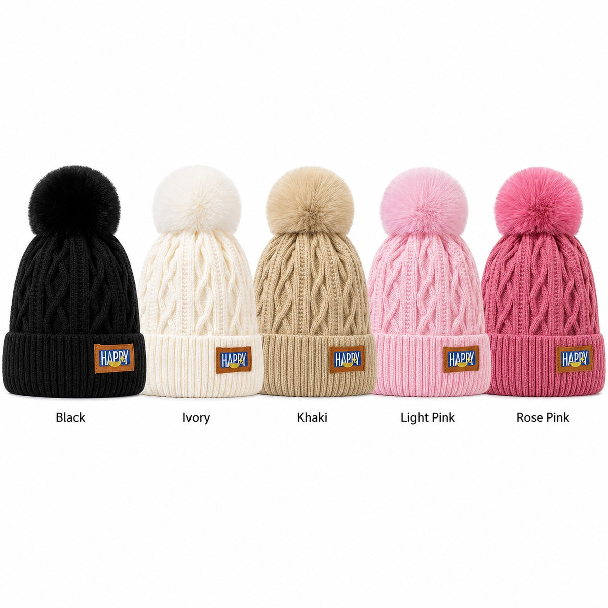 Women’s Lightweight Knit Pom-Pom Winter Hat - Warm & Trendy