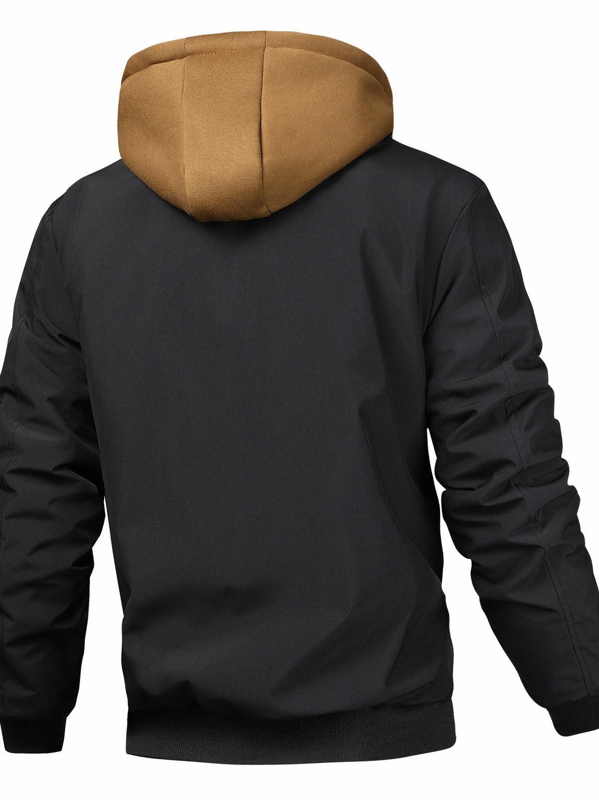 Men's Casual Solid Color Zipper Jacket with Hood for Spring-Fall