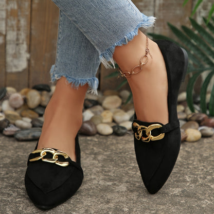 Women's Pointed Toe Slip-On Penny Loafers - Lightweight Fabric Flats