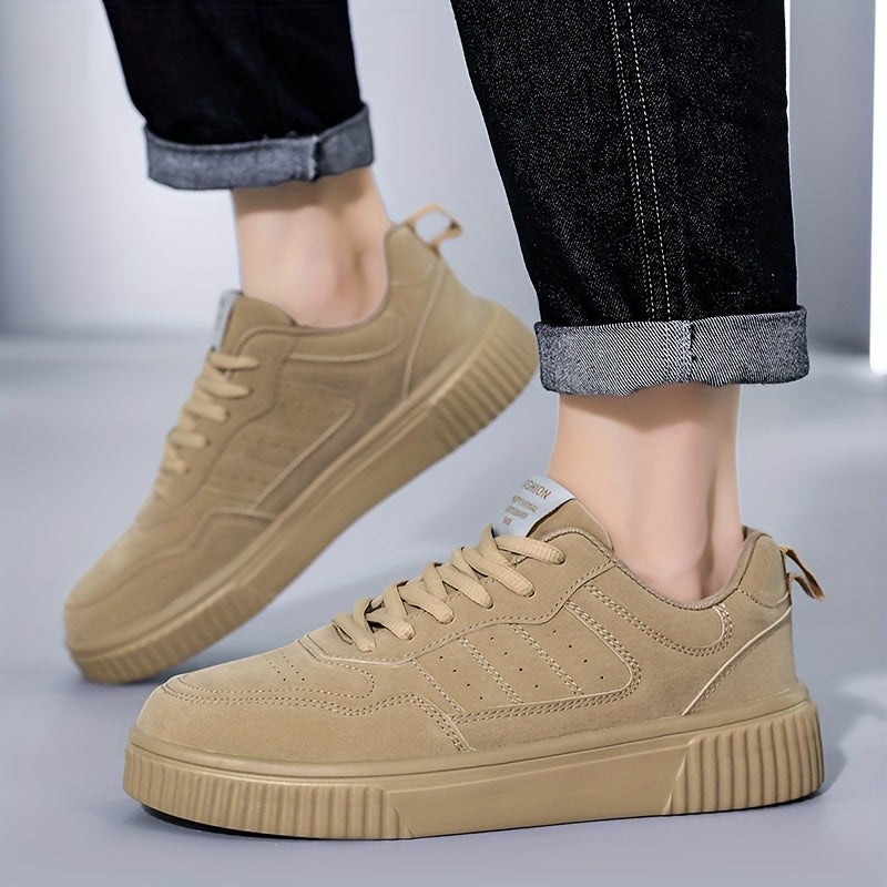 Men's Fashionable Lace-Up Sneakers - Casual & Sporty, Non-Slip, All-Season Wear with Comfortable EVA/Fabric Insole