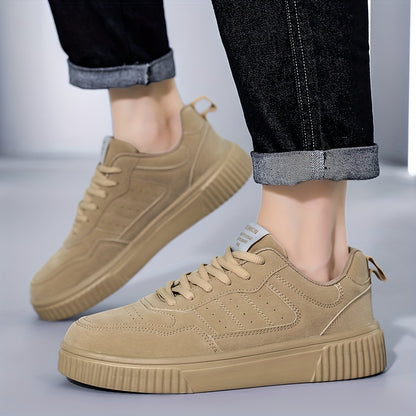 Men's Fashionable Lace-Up Sneakers - Casual & Sporty, Non-Slip, All-Season Wear with Comfortable EVA/Fabric Insole