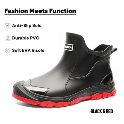 Unisex Lightweight Short Rain Boots for Outdoors & Camping