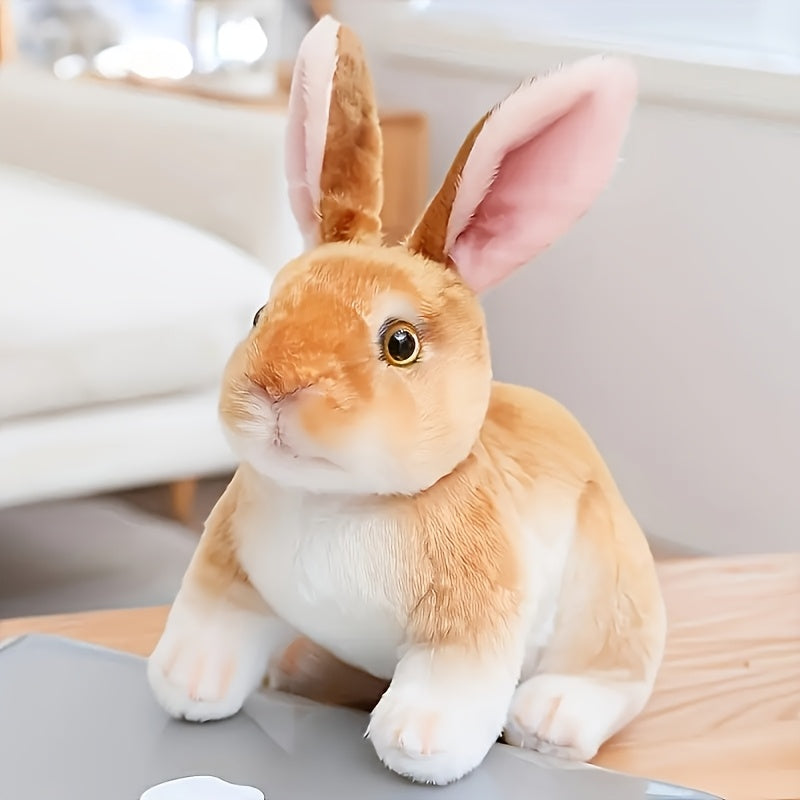 6.2-Inch Plush Toy of a Colorful Rabbit And a White Rabbit, Stuffed Animal for Holiday Gifts.