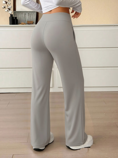 Women’s High-Waist Wide-Leg Stretch Trousers for Spring/Fall