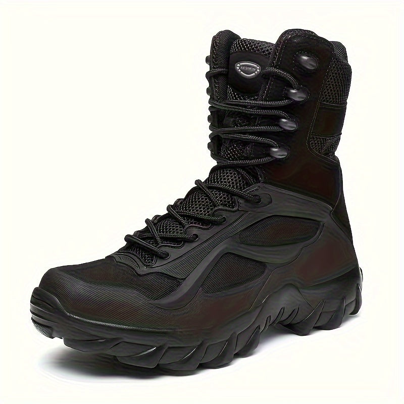 Men's High-Top Outdoor Hiking Boots with Fabric Upper