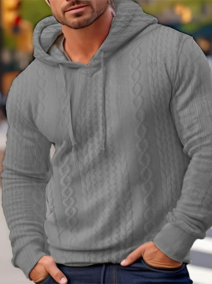 Cool Hoodies For Men, Men's Casual Solid Hooded Sweatshirt Streetwear For Winter Fall, As Gifts