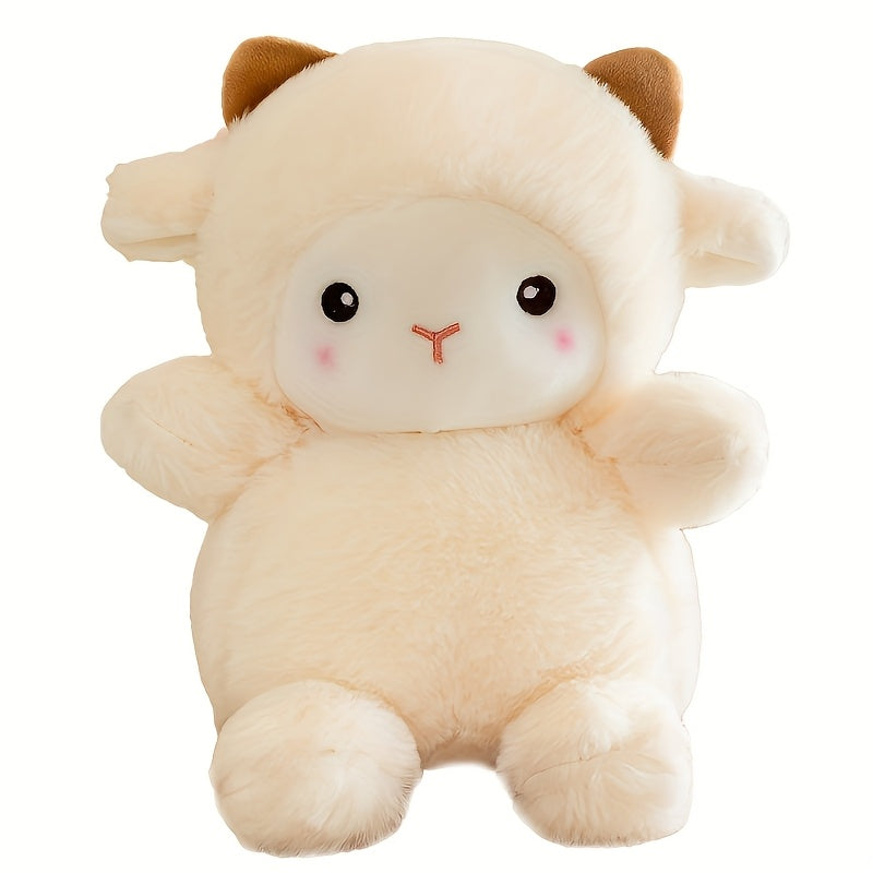 1pc Cute Fluffy Alpaca Plush Toy - Soft Plush Animal with Expressive Eyes and Fluffy Ears, Suitable for Girls and Girls as Birthday/Christmas Gifts (durable and Safe), Office Desk Accessories, Excelle