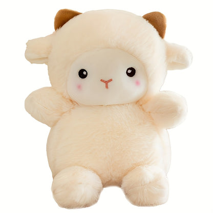 1pc Cute Fluffy Alpaca Plush Toy - Soft Plush Animal with Expressive Eyes and Fluffy Ears, Suitable for Girls and Girls as Birthday/Christmas Gifts (durable and Safe), Office Desk Accessories, Excelle