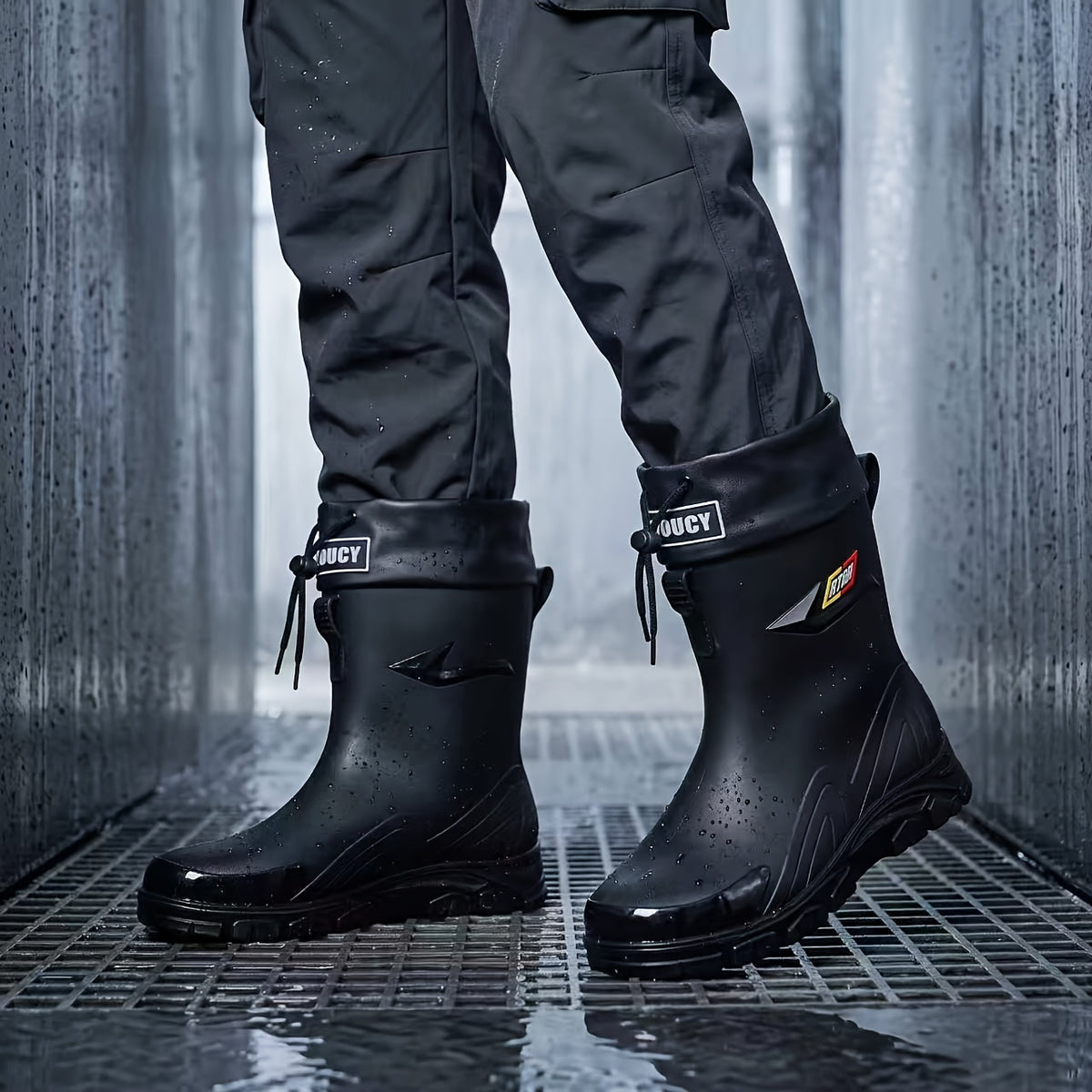 Men's Lightweight Waterproof Ankle Boots with Non-Slip Sole