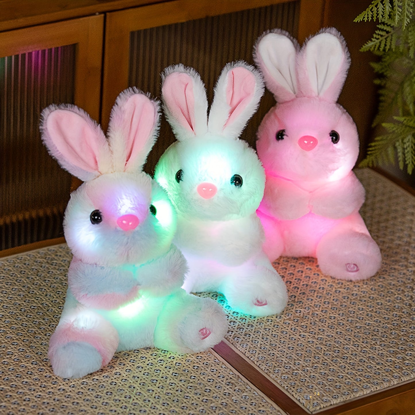 Light up Plush Bunny Rabbit Stuffed Animal Rabbit Plushie Toy Glow in The Dark Bedtime Companion Easter Bunny Gift for Kids, Best Gifts for Easter Day
