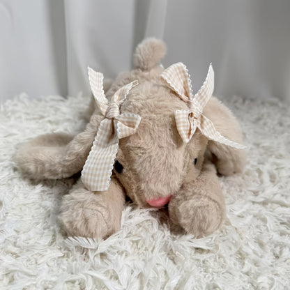 35Cm/13.8Inch Brown Rabbit Plush Toy, Cute Bunny Stuffed Animal with a Bow, Lively Adorable Rabbit Toy, Cozy Home Decor, Perfect Surprise Gifts for Kids, Friends, Boys, And Girls for Birthdays, Christmas, And Easter