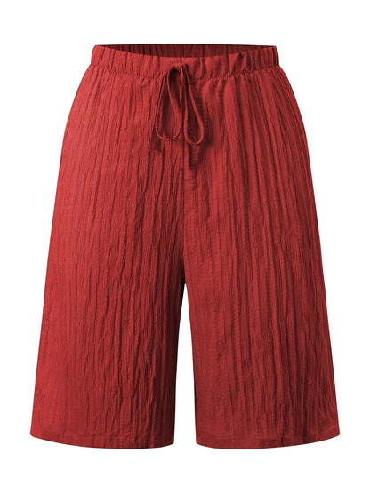 Women's Casual Solid Color Lightweight Summer Shorts Set