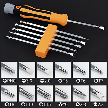 7pcs Heavy Duty Carbon Steel Multi-Function Screwdriver and Impact- Tool Box Set with Impact- Case, Suitable for Smartphone, Tablet, Laptop, Electronic Product Repair