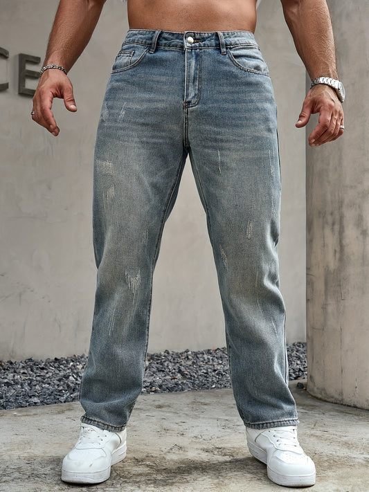 [Customer Favorite] Men's Classic Straight-Leg Jeans - Blend, Machine Washable, All-Season Comfort Fit