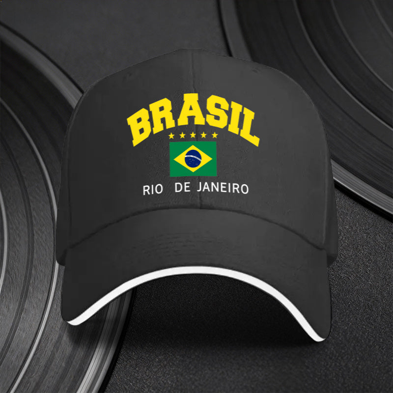 Adjustable Brazilian Flag Cap for Sports Fans, Lightweight & Trendy