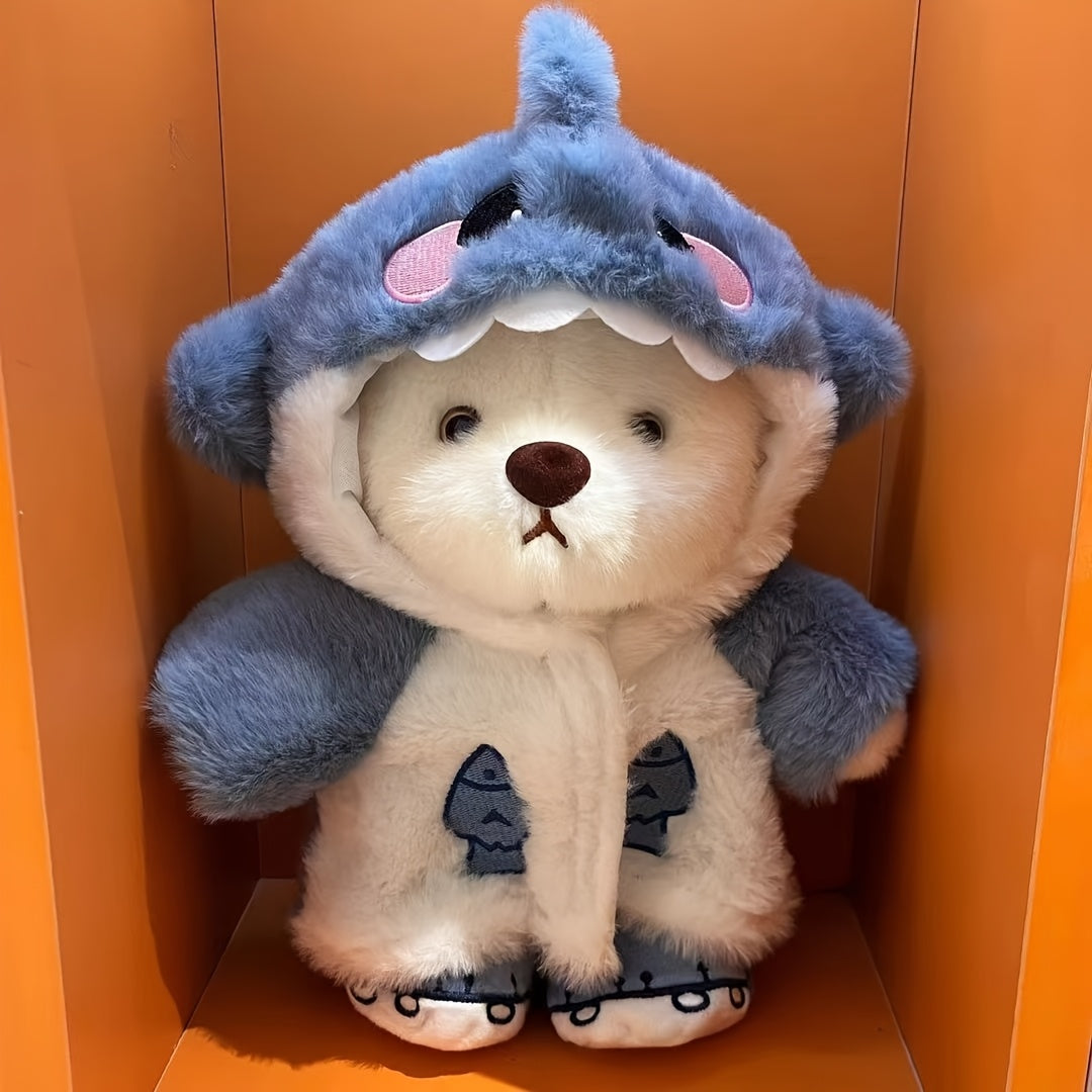 A 30cm 12-inch Shark Bear Plush Doll, Cute Plush Toy