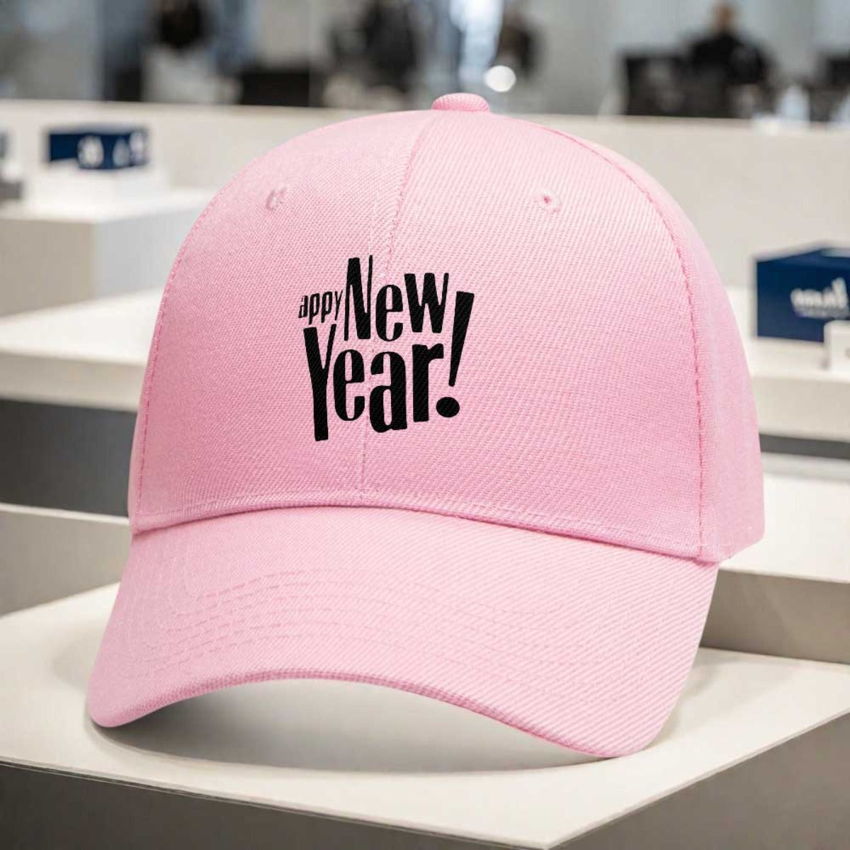 1pc New Year's Eve Party Hat - Adjustable Snapback Cap with Happy New Year Print, Lightweight Unisex Baseball Cap for Men & Women, Black with Bold White Lettering - Perfect for NYE Celebrations, Christmas, New Year's Day, Eve