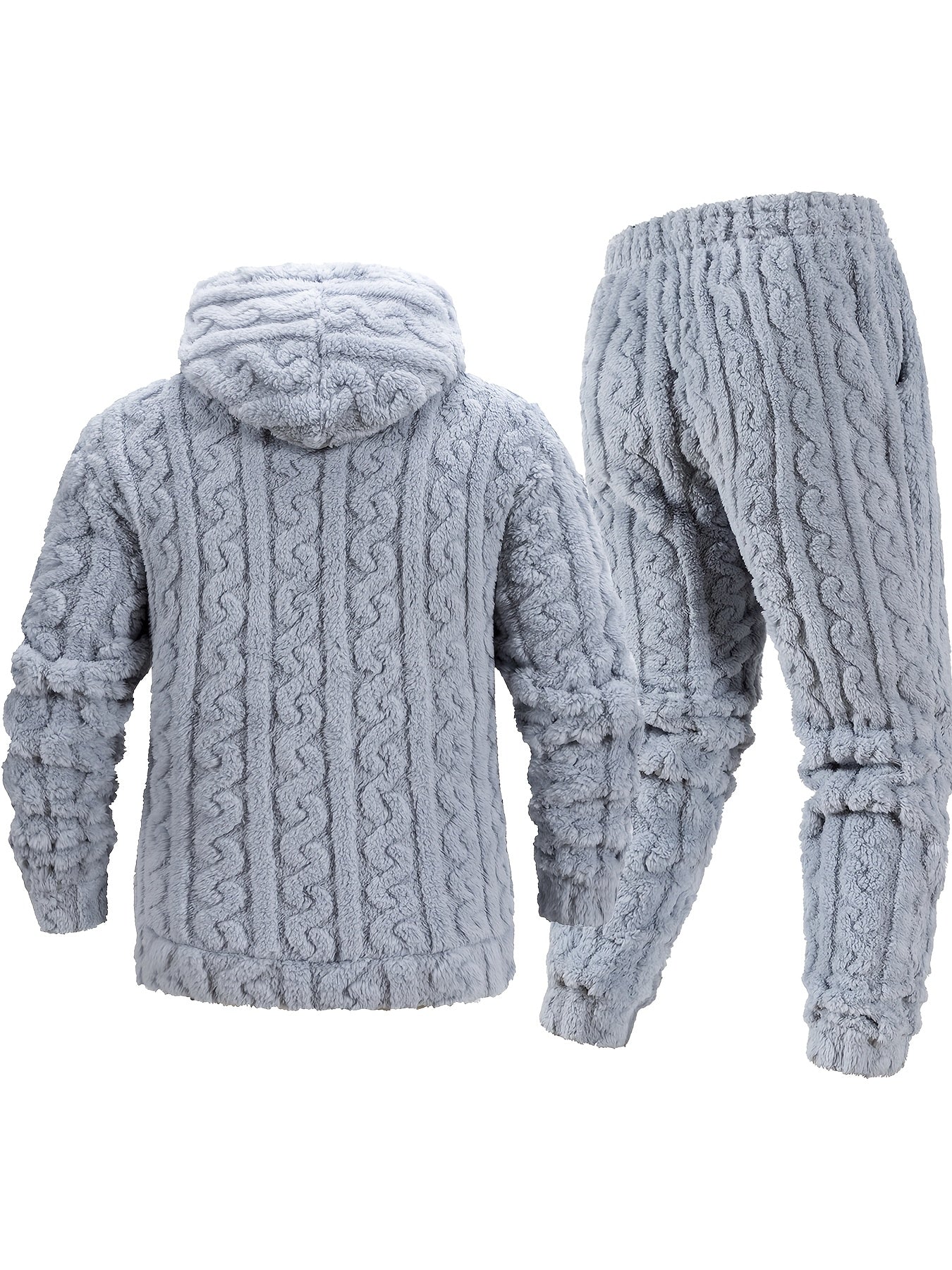 Men's Lined Hoodie and Pants Set for Fall and Winter Comfort
