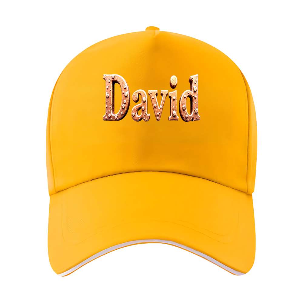 Unisex David Textured Lettering Baseball Cap for All Seasons