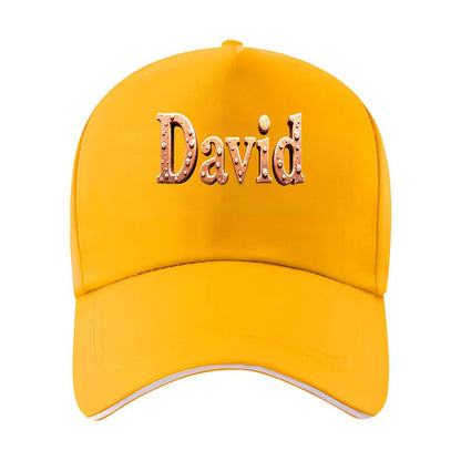 Unisex David Textured Lettering Baseball Cap for All Seasons