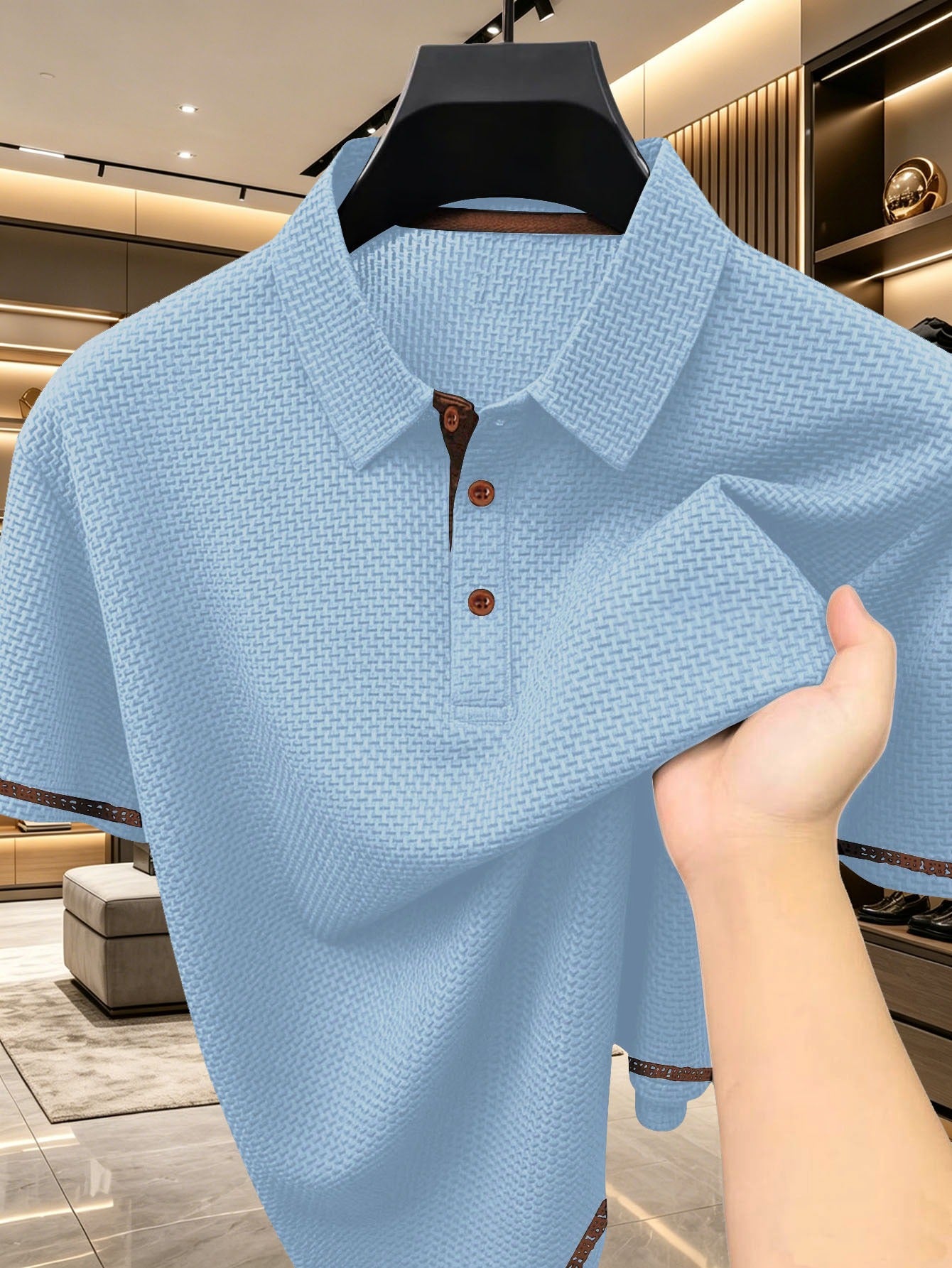 Boys' Summer Polo Shirt Breathable Knit Lapel Casual Top
