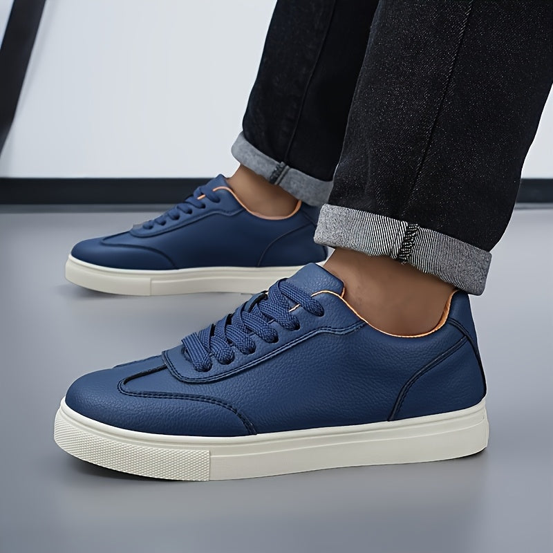 Men's Casual Lace-Up Sneakers in Classic Solid Colors